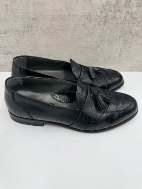 Stacy Adams Genuine Snake Skin Tassel Loafers Mens 10.5 Exotic Shoes